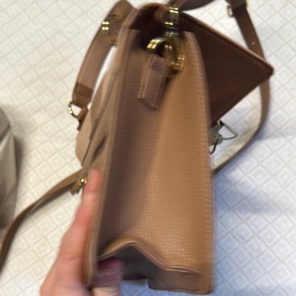 Nanette Lepore Crossbody Bag in Brown and Cream with Modern Design - Picture 8 of 16